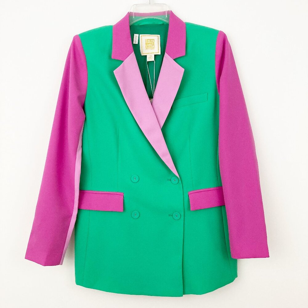 NWT Emily McCarthy Bristol‎ Blazer Size XS Watermelon Sugar Double Breasted